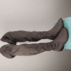 Source unknown- gray ,faux suede, over the knee boot